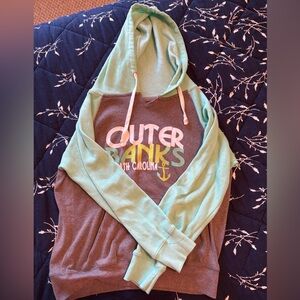 Women's Mint and Gray Hoodie Sweater